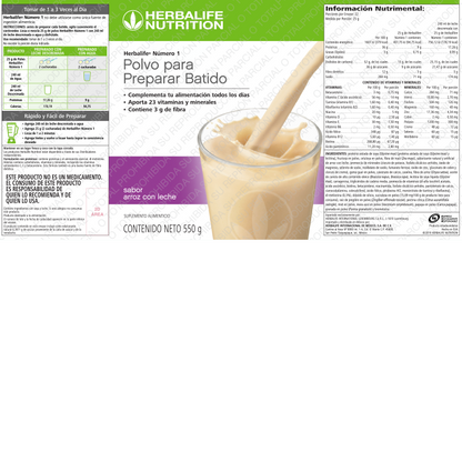Herbalife® Número 1 Arroz con Leche 550 g
