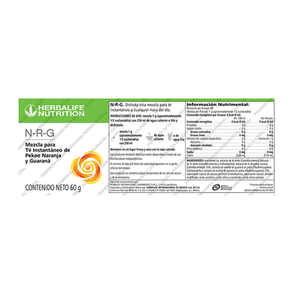 N-R-G pekoe naranja y guaraná 60 g