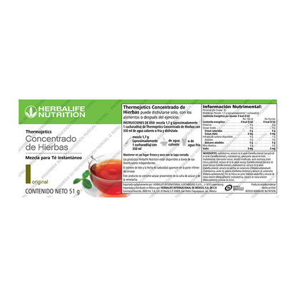 Thermojetics Concentrado de Hierbas Mezcla para Té Instantáneo Original 51 g